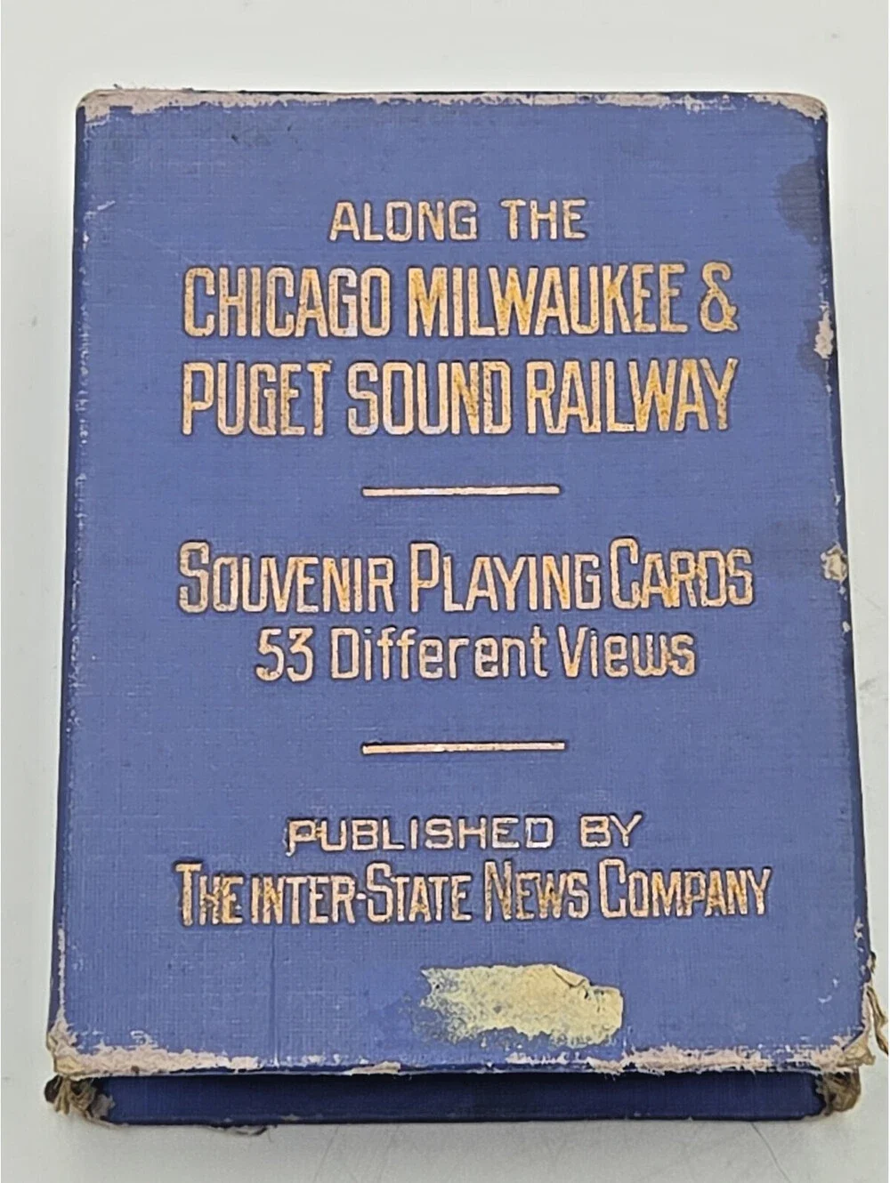 Rare c1910 Chicago Milwaukee & Puget Sound Railway Playing Cards Incomplete Box